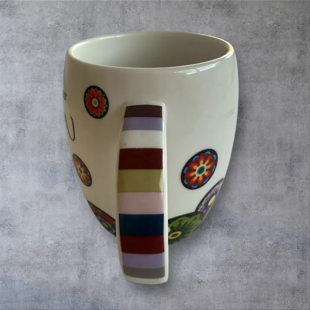 Starbucks Coffee Mug Cup KOREA 2013 Dancheong Floral Art Design 16oz